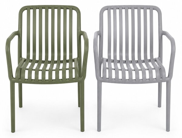 Scaun de gradina stivuibil cu brate, pentru terasa si balcon, 54x58.5x80.5 cm