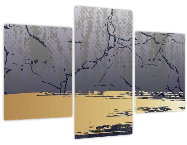 Tablou - Albastru și aur abstracție N⁰1 (90x60 cm)