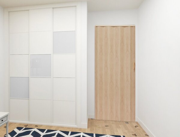 Usa de interior plianta tip acordeon, 203x80cm, stejar mat inchis, 6mm