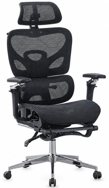 Scaun ergonomic birou, sezut reglabil pe adancime, spatar si tetiera reglabile, cotiere 5D, suport picioare, mesh