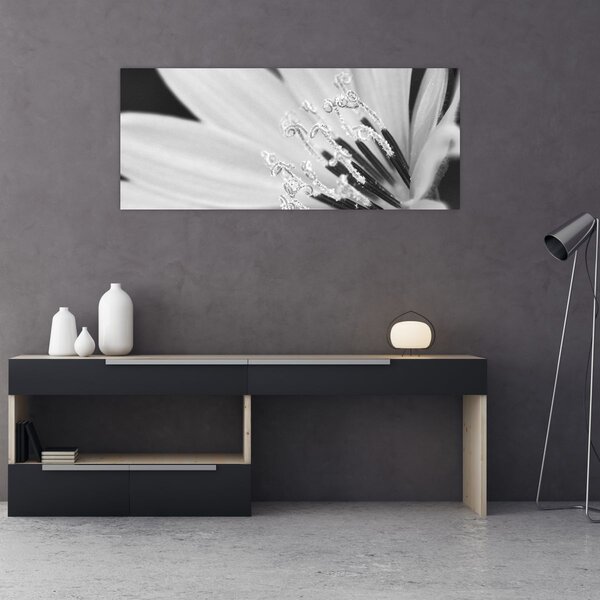 Tablou - Floare albă și neagră (120x50 cm)