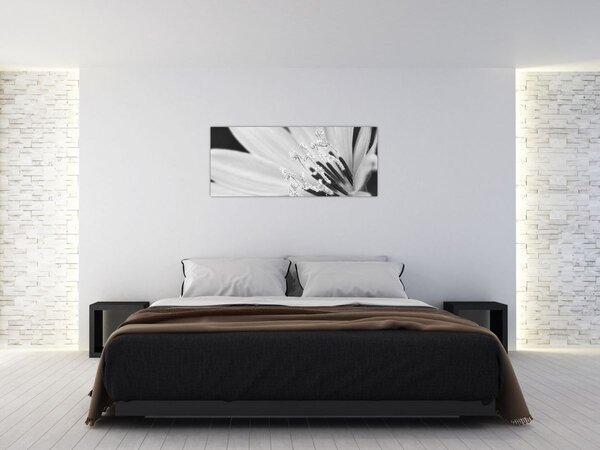 Tablou - Floare albă și neagră (120x50 cm)