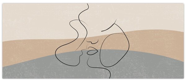 Tablou - Sărut de linie de artă (120x50 cm)