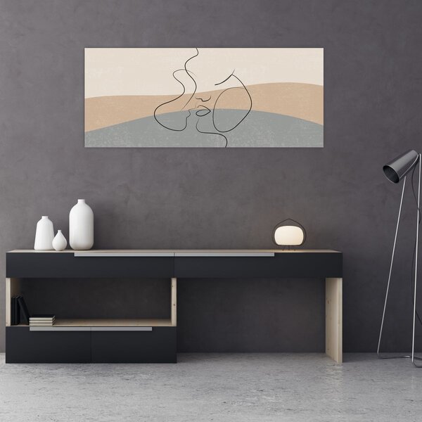 Tablou - Sărut de linie de artă (120x50 cm)