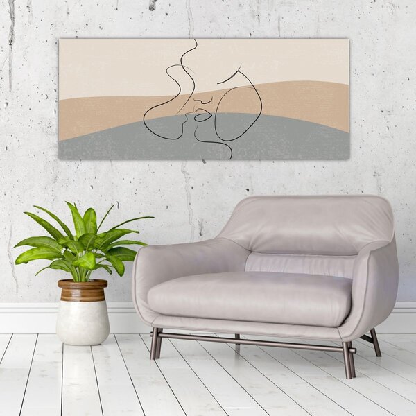 Tablou - Sărut de linie de artă (120x50 cm)