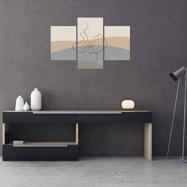 Tablou - Sărut de linie de artă (90x60 cm)