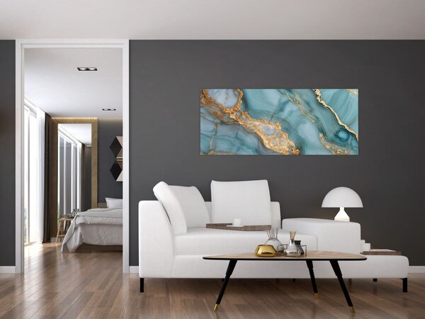Tablou - Marmură turcoaz (120x50 cm)