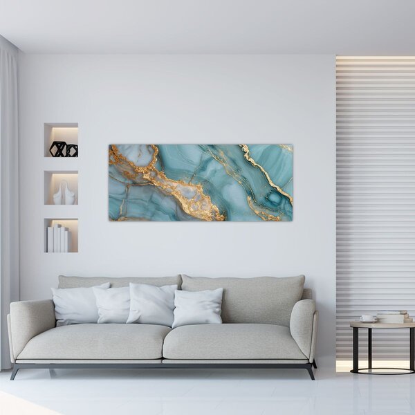 Tablou - Marmură turcoaz (120x50 cm)