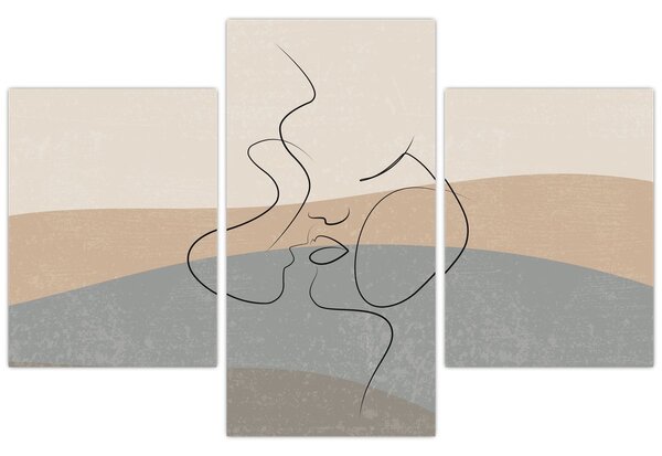 Tablou - Sărut de linie de artă (90x60 cm)
