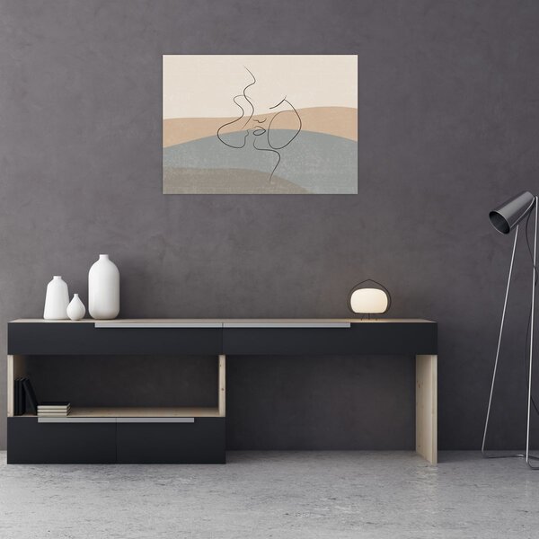 Tablou - Sărut de linie de artă (70x50 cm)