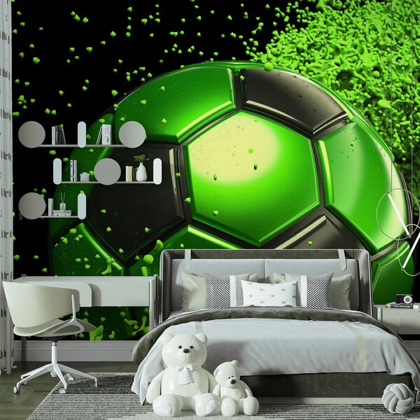 Fototapet Mingea de fotbal verde și negru, Fototapet designer, Fototapet populare, u72789 - Tapeko.ro