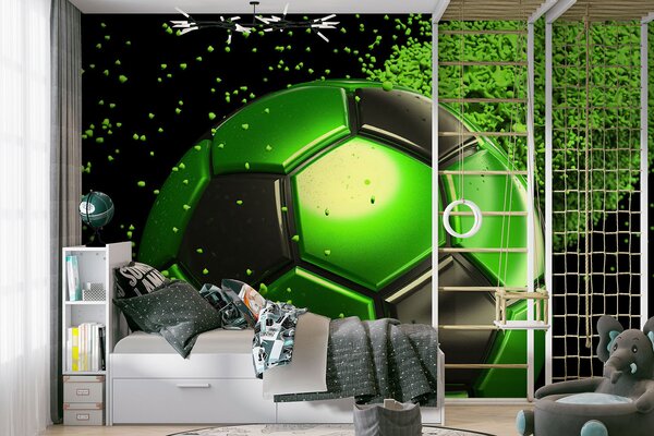 Fototapet Mingea de fotbal verde și negru, Fototapet designer, Fototapet populare, u72789 - Tapeko.ro