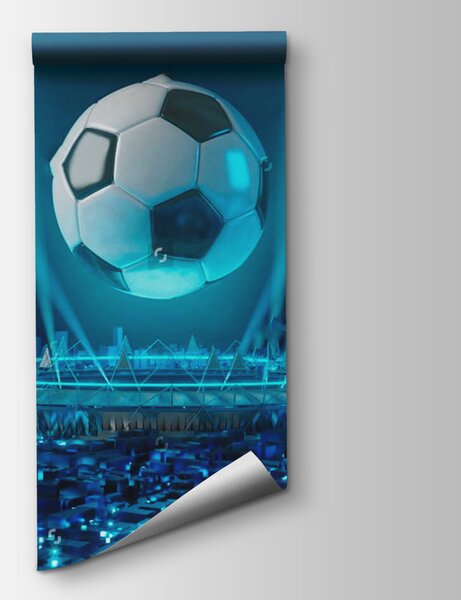 Fototapet Mingea de fotbal deasupra unui stadion, Fototapet copii, Fototapet populare, u72793 - Tapeko.ro