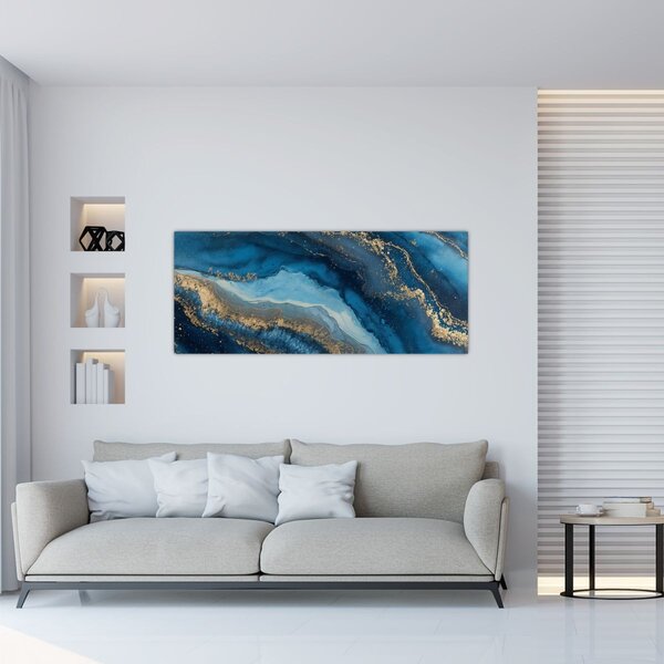 Tablou - Abstracție marmură albastră (120x50 cm)