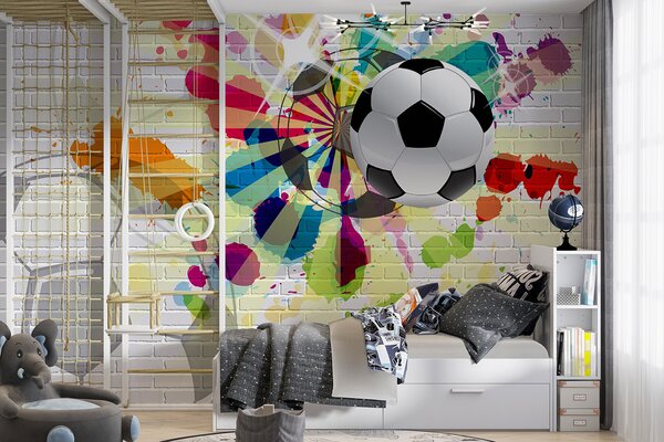 Fototapet Minge de fotbal colorată în mișcare dinamică, Fototapet designer, Fototapet populare, u72798 - Tapeko.ro