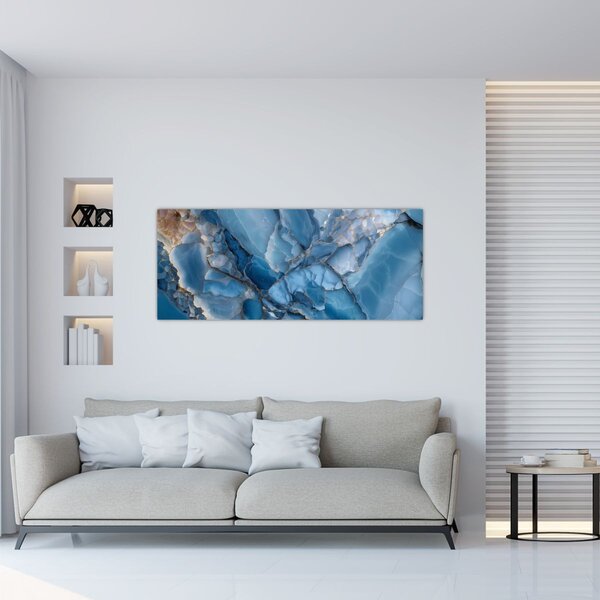Tablou - Marmură albastră fragmentată (120x50 cm)