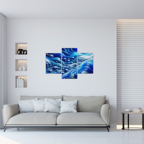 Tablou – Pești în valuri (90x60 cm)