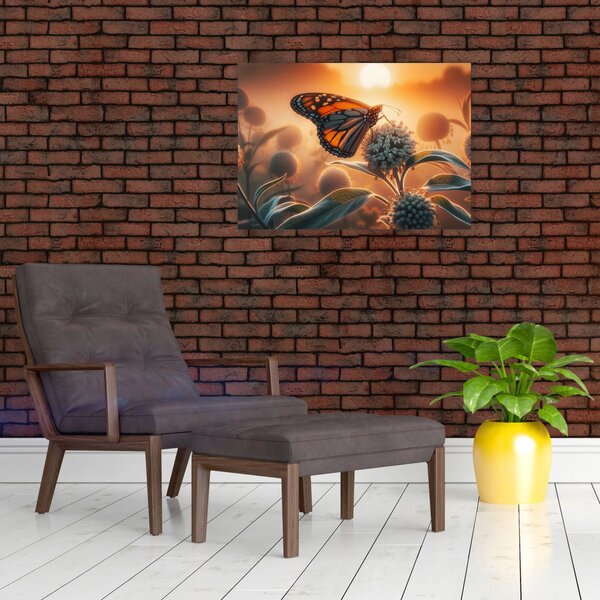 Tablou – Fluture în soare apunând (70x50 cm)