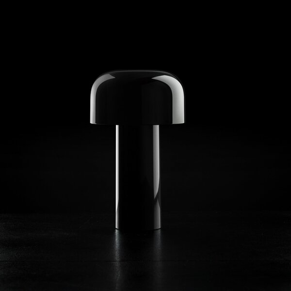 FLOS Lampa de masă cu baterie LED Bellhop, negru, 21 cm, dimabil, IP54, reglabil, Negru, Camera de zi / sufragerie, Plastic, Design