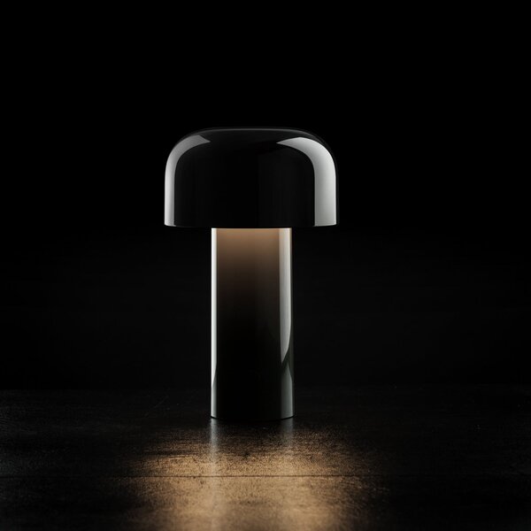 FLOS Lampa de masă cu baterie LED Bellhop, negru, 21 cm, dimabil, IP54, reglabil, Negru, Camera de zi / sufragerie, Plastic, Design