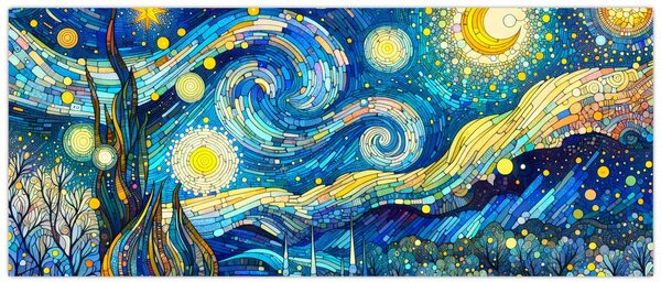 Tablou – Mozaic al nopții înstelate (120x50 cm)
