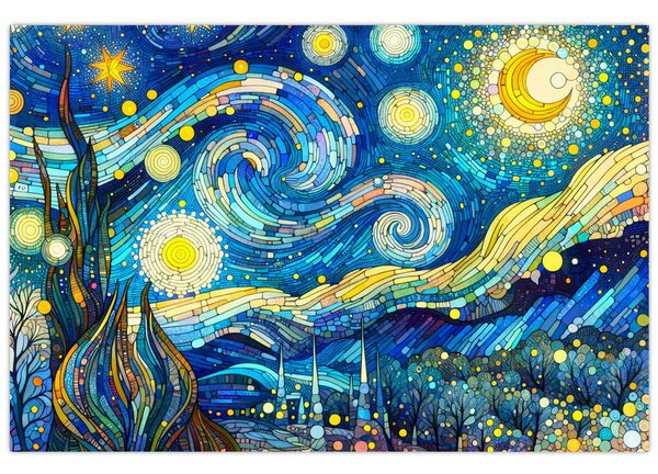 Tablou – Mozaic al nopții înstelate (90x60 cm)