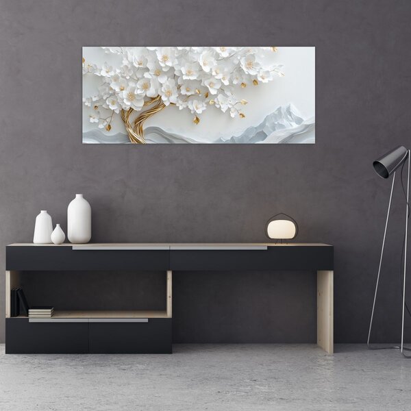 Tablou – Arborele vieții 3D elegant (120x50 cm)