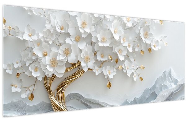 Tablou – Arborele vieții 3D elegant (120x50 cm)