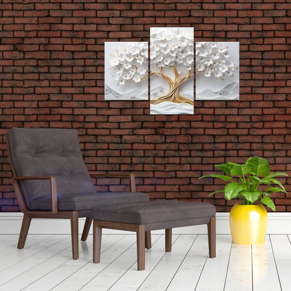 Tablou – Arborele vieții 3D plin de flori (90x60 cm)