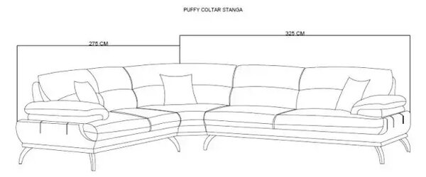 Coltar extensibil cu cotiere reglabile, Puffy