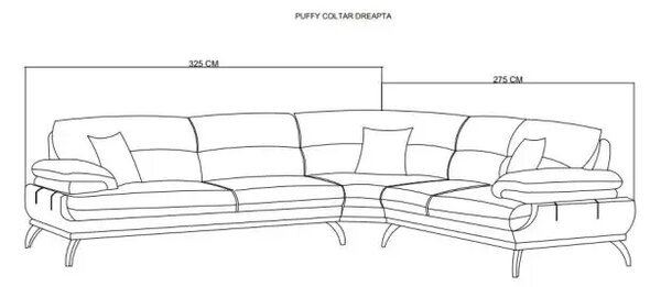Coltar extensibil cu cotiere reglabile, Puffy
