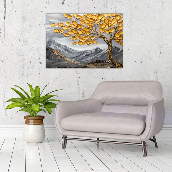 Tablou – Arbore cu frunze aurii (70x50 cm)