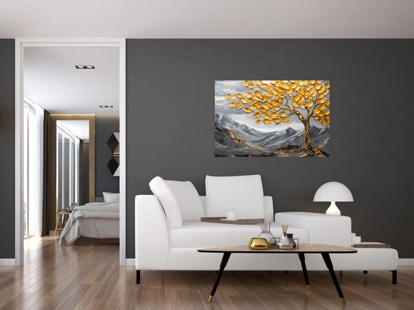 Tablou – Arbore cu frunze aurii (90x60 cm)