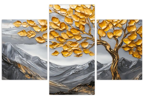 Tablou – Arbore cu frunze aurii (90x60 cm)