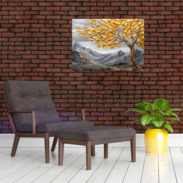 Tablou – Arbore cu frunze aurii (70x50 cm)