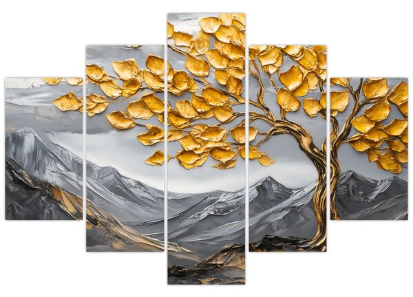 Tablou – Arbore cu frunze aurii (150x105 cm)