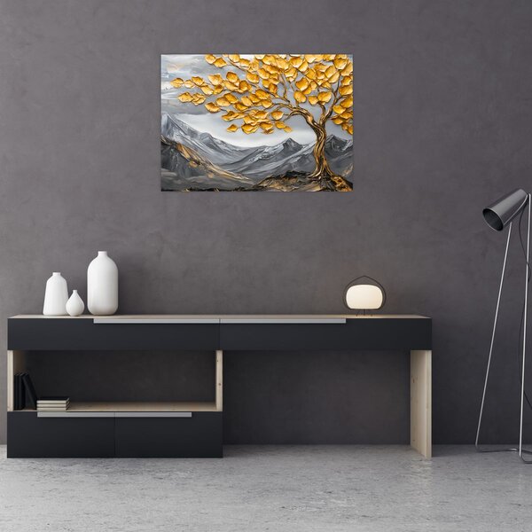 Tablou – Arbore cu frunze aurii (70x50 cm)