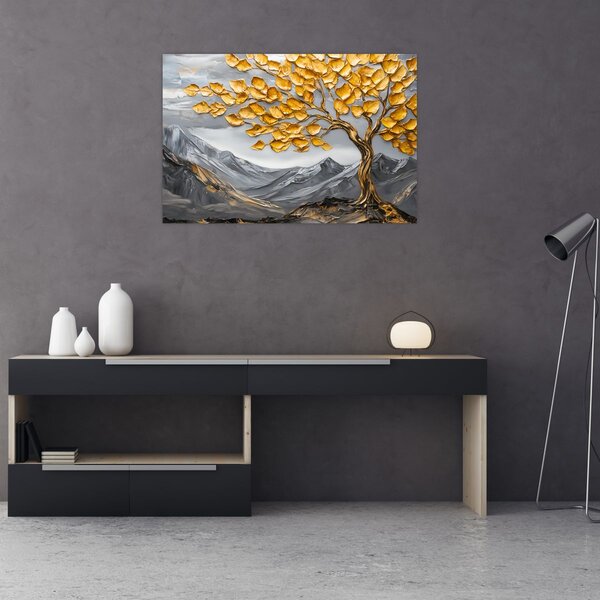 Tablou – Arbore cu frunze aurii (90x60 cm)