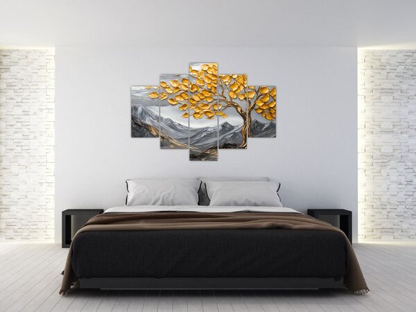Tablou – Arbore cu frunze aurii (150x105 cm)