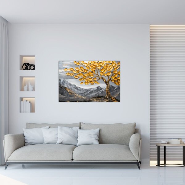 Tablou – Arbore cu frunze aurii (90x60 cm)