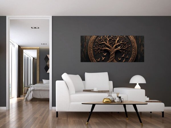 Tablou – Arborele vieții din lemn (120x50 cm)
