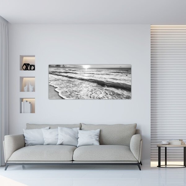 Tablou - Apus de soare pe malul mării (120x50 cm)