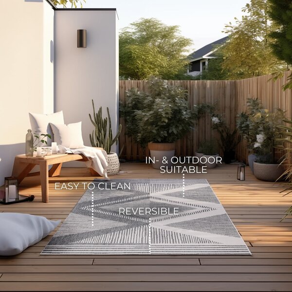 Covor de exterior gri/crem 80x150 cm Gemini – Elle Decoration