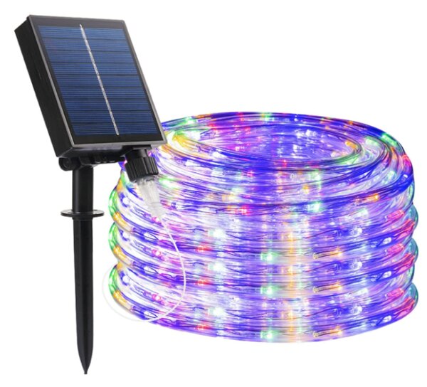 Banda LED Decorativa solara, 120 LED-uri, 8 moduri de iluminare, 10m, Multicolor