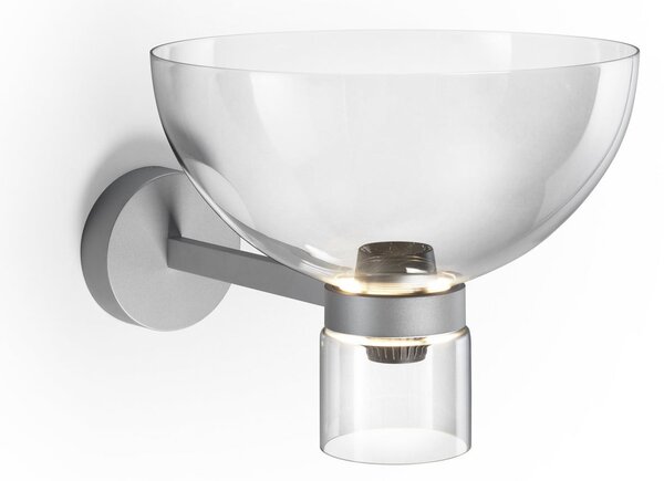 FLOS Aplică de perete LED Flos Nocturne Bowl, argintiu, sticlă, dimabil, reglabil, Metalic, Hol, Aluminiu, Design