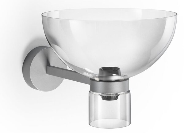 FLOS Aplică de perete LED Flos Nocturne Bowl, argintiu, sticlă, dimabil, reglabil, Metalic, Hol, Aluminiu, Design