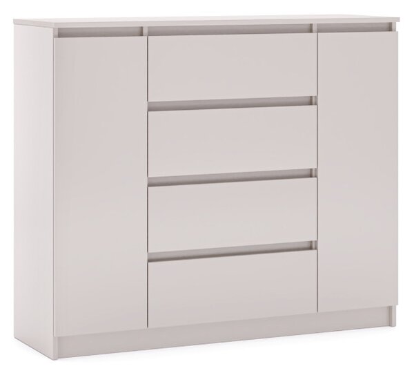 Komód 120 cm, 2 ajtóval és 4 fiókkal, kasmír színben SIMPLE