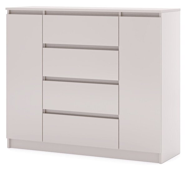 Komód 120 cm, 2 ajtóval és 4 fiókkal, kasmír színben SIMPLE