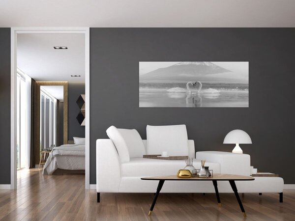 Tablou - Lebede îndrăgostite (120x50 cm)