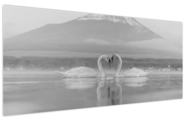 Tablou - Lebede îndrăgostite (120x50 cm)